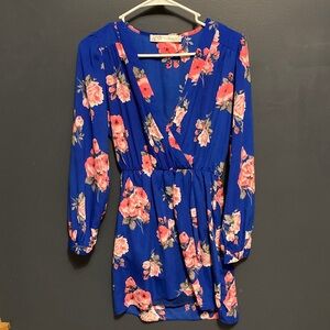 Honey Belle Blue Dress with Roses